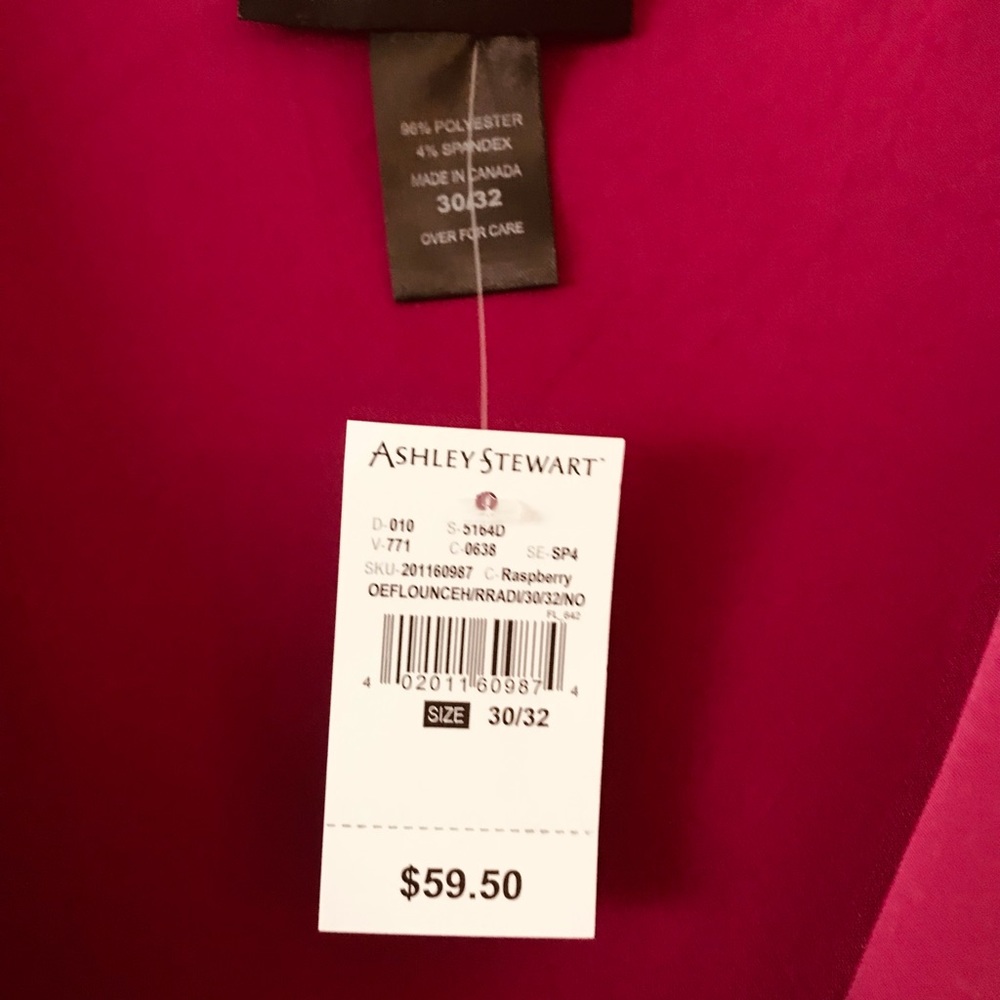 Ashley Stewart Raspberry Ruffled bottom Dress - Picture 4 of 6